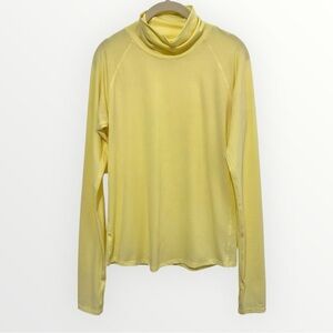 Outdoor Voices Fast Track Turtleneck Women's Small Yellow Waffle Running Active‎